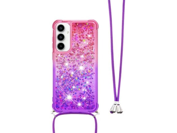 CHAMELEON ovitek za gumiran TPUVr Samsung Galaxy A35 5G, roza-vijoličen s tekočimi srčki