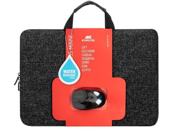 RIVACASE 7916 sleeve torba za prenosnik ali tablico do 15,6 inch z brezžično miško - črn