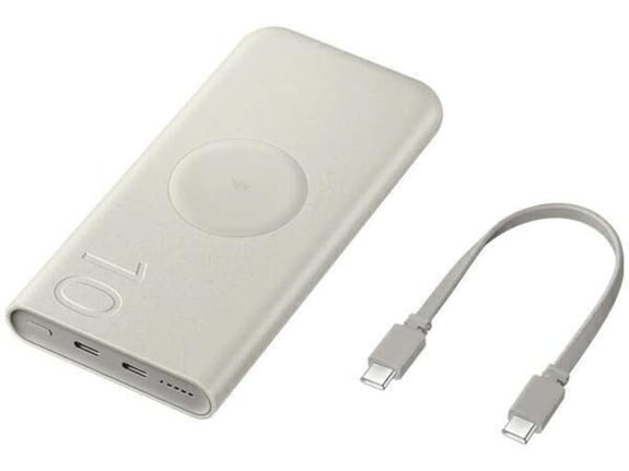 SAMSUNG original zunanja baterija EB-U2510XUE powerbank Brezžični 10000 mAh 25W Super Fast Charge 2x Type C - bež