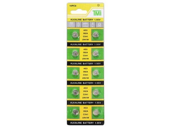 KITAJC Gumbne baterije LR41 tudi AG3, 192, 384, 392A, G3, CX41, L736, LR736, SR41, SR41W ali V3GA - paketek 10 kosov