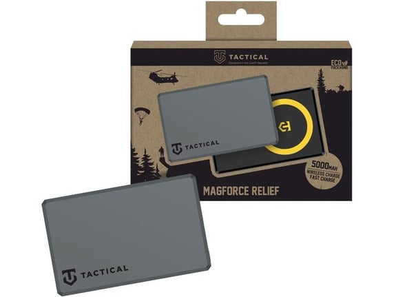 Tactical MagSafe Relieft zunanja baterija z brezžičnim polnjnjem powerbank 5000 mAh 22,5W - črno rumen