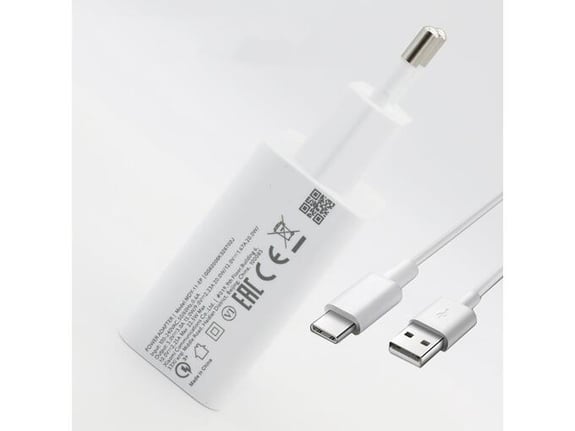 XIAOMI polnilec MDY-11-EP USB A 22,5W s kablom Type C 3A - bel (Bulk)