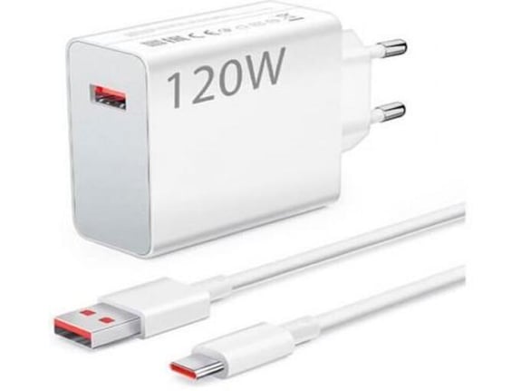 XIAOMI polnilec Turbo Charger MDY-13-EE 120W s kablom Type C 6A - bel (Bulk)
