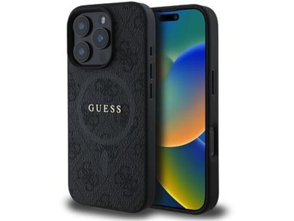 GUESS ovitek za iPhone 16 Pro Max, črna, GUHMP16XG4GFRK