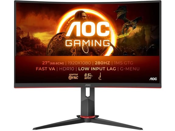 AOC ukrivljen gaming monitor C27G2Z3/BK, 27 inch