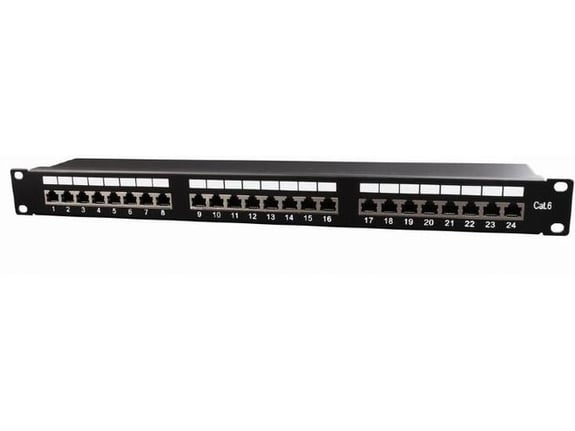CABLEXPERT patch panel CAT6 24-portov, zaščiten, 1U