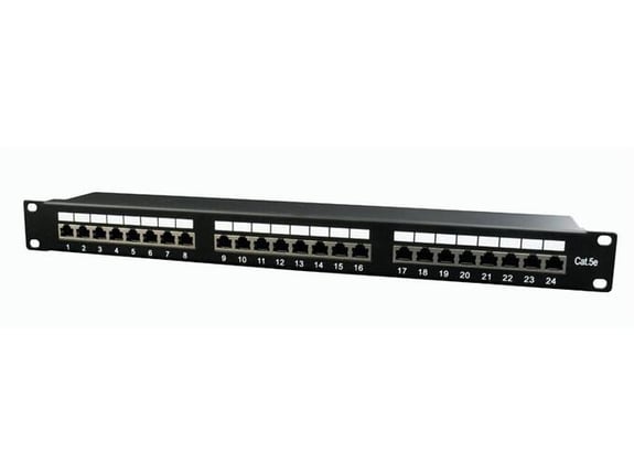 CABLEXPERT patch panel CAT5E 24-portov, zaščiten, 1U