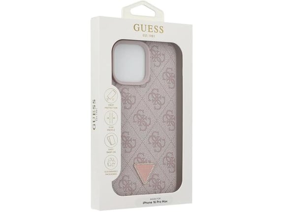 GUESS ovitek za silikonski iPhone 16 Pro Max, roza