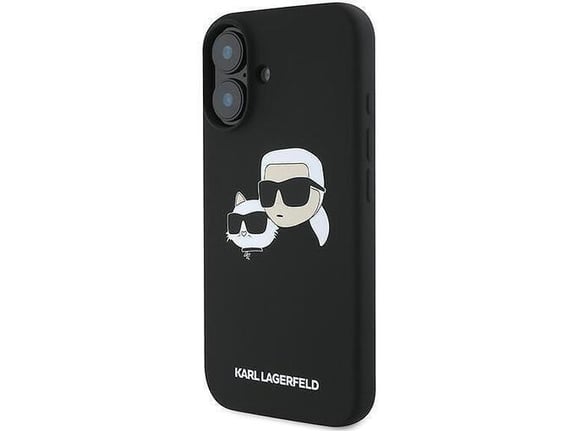 KARL LAGERFELD silikonski ovitek IML NFT Heads za iPhone 16 Plus, črna, KLHMP16MSKCHPPLK