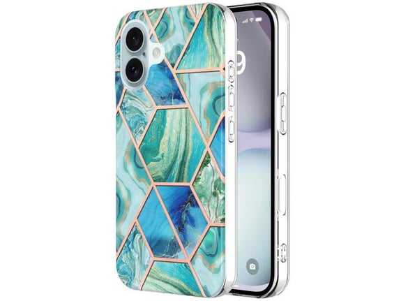 CHAMELEON ovitek za gumiran TPU Apple iPhone 16, green marble
