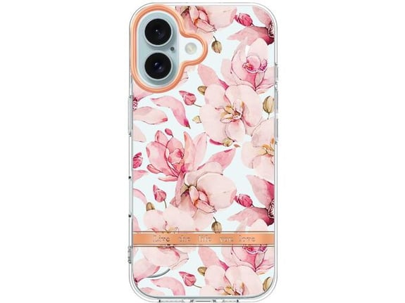 CHAMELEON ovitek za gumiran Flowers Apple iPhone 16, roza