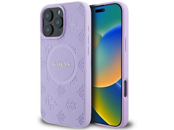 GUESS ovitek Saffiano za iPhone 16 Pro, vijolična, GUHMP16LPSAPSMEU