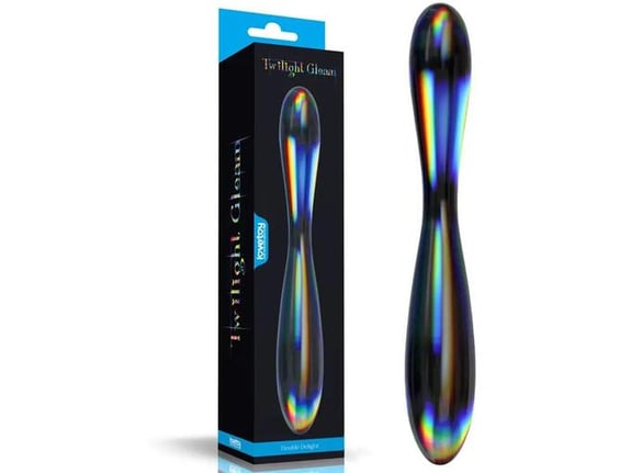 LOVETOY Stekleni Dildo Twilight Gleam Double Delight