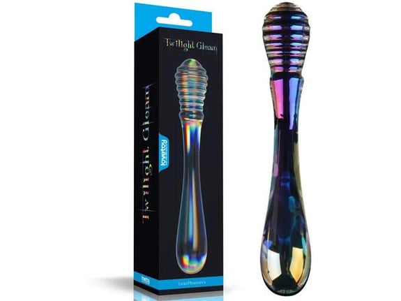 LOVETOY Stekleni Dildo Twilight Gleam Twin Pleasures
