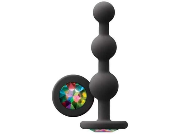NEW SENSATIONS NOVELTIES Analni Čep Glams Ripple Rainbow Gem Black