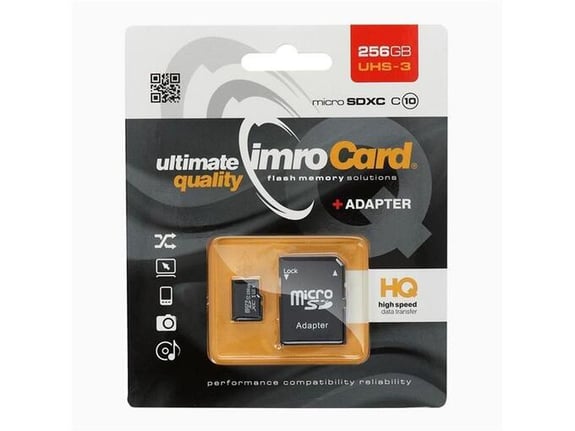 IMRO microSD kartica, 256 GB, z adapterjem SD