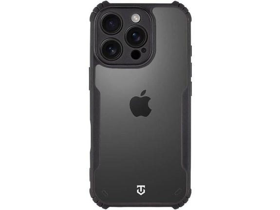 TACTICAL silikonski ovitek Quantum za iPhone 16 Pro, prozorna črna