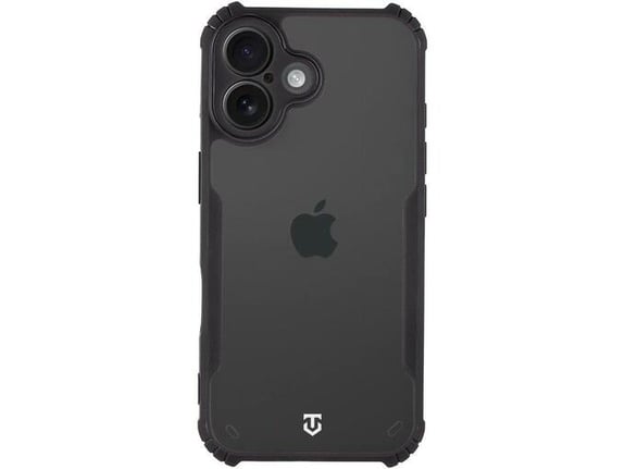 TACTICAL silikonski ovitek Quantum za iPhone 16, prozorna/črna