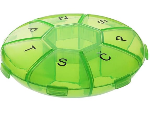 MEDIBLINK tedenska posodica za tablete Lotus zelena 1x/dan M014