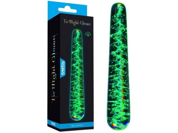 LOVETOY Stekleni Dildo Twilight Gleam Slim Fantasy Glow In The Dark