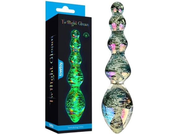LOVETOY Stekleni Dildo Twilight Gleam Tantalizing Orbs Glow In The Dark