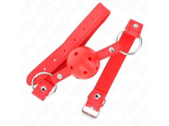 KINK Gag Breathable With Double River Model 1 Red (4,5 Cm)