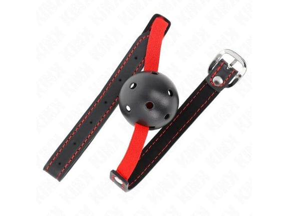 KINK Gag Hollow Hard Mouth Black/red (4,5 Cm)