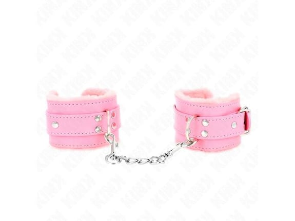 KINK Okovi Za Zapestje Fur Lined Pink