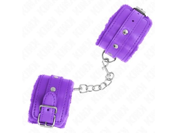 KINK Okovi Za Zapestje Premiuim Fur Lined Purple