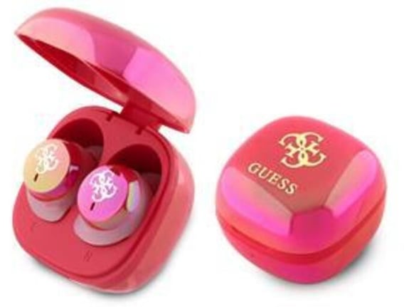GUESS brezžične ušesne slušalke z mikrofonom 4G Logo Mini TWS, roza