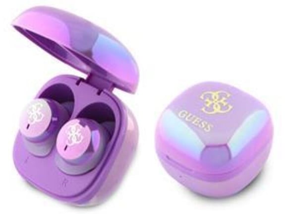GUESS brezžične ušesne slušalke z mikrofonom 4G Logo Mini TWS, vijola