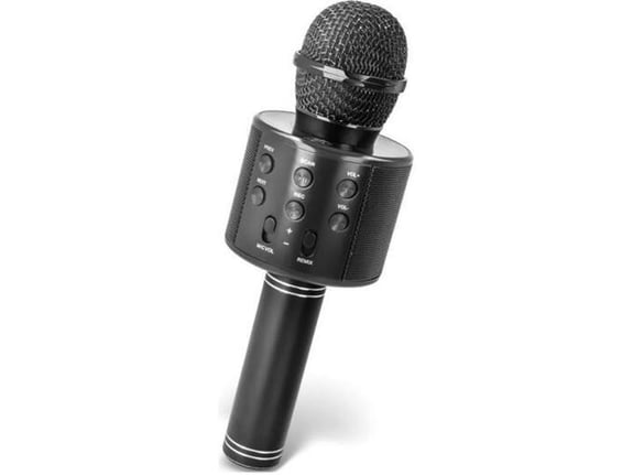 LTC karaoke bluetooth mikrofon z zvočnikom ter rgb osvetlitvijo črn