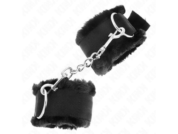 KINK Okovi Za Zapestje Fur Lined Black