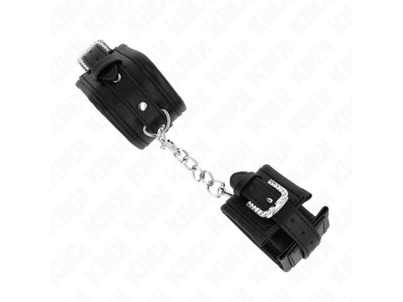 KINK Okovi Za Zapestje Rhinestone Buckle Black