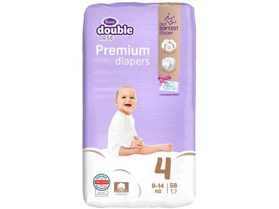 VIOLETA plenice Cotton, velikost 4 (8-14 kg), 58 kosov + vlažilni robčki