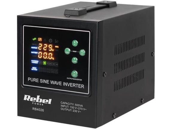 REBEL napajalni pretvornik za avto POWER-500-LFP4, 12V