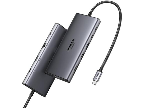 UGREEN priklopna postaja Revodok 11-v-1/USB-C/1x HDMI + 1x VGA/100W/UGR-45520
