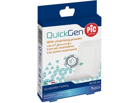 PIC obliž za celjenje ran QuickGen, 5cmx7,5cm, 5kos