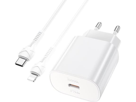 HOCO polnilec N22 Jetta PD 25W Type C s kablom Type C na Lightning za iPhone - bel