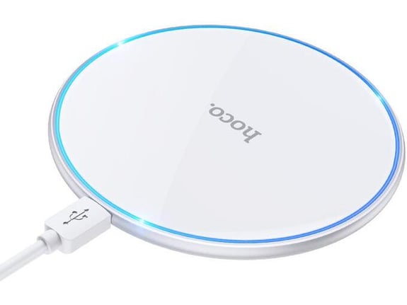 HOCO brezžična polnilna postaja CW6 Pro 15W, brezžični polnilec za iPhone, Samsung bel