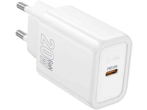 HOCO polnilec adapter N60 GaN PD 20W Type C za Samsung, iPhone - bel