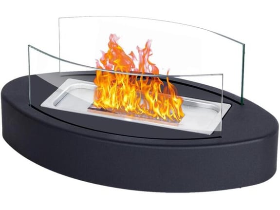 Chameleon Namizni kamin na bioetanol - Ovalni - črn