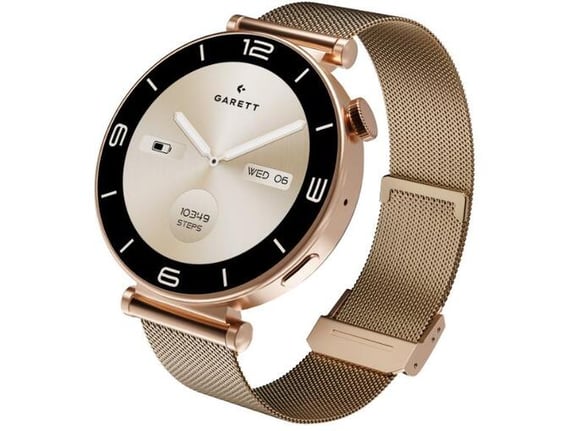 Garett Pametna ura ROSE GOLD, zlata mrežica
