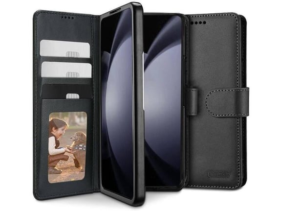 ONASI Wallet denarnica usnjena preklopna torbica Samsung Galaxy Z Fold 6 - črna