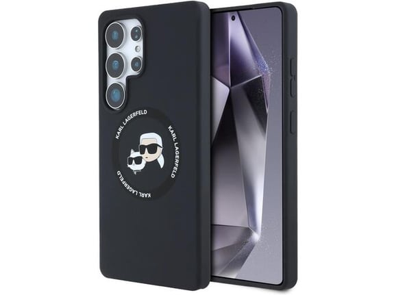 KARL LAGERFELD ovitek MagSafe za Samsung Galaxy S25 Ultra 5G, črna, KLHMS25LSKCHTCK