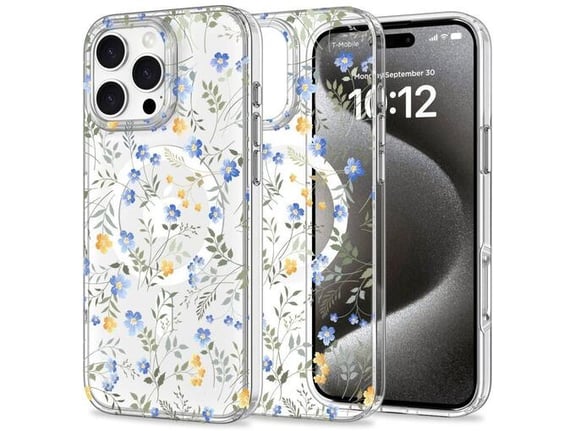 ONASI ovitek Aurora Flower za iPhone 16 Pro Max MagSafe, prozorna