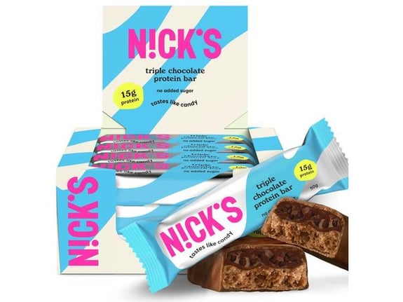 NICKS beljakovinska ploščica Triple chocolate 12 x 50g
