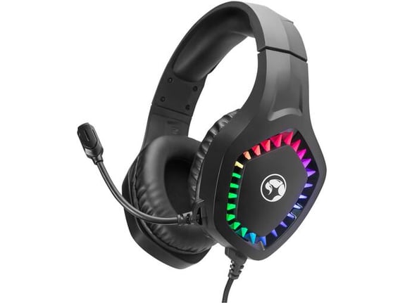 MARVO naglavne žične gaming slušalke z mikrofonom H8360, črna