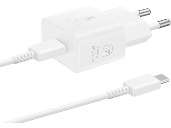 Samsung Original Samsung hišni polnilec - 25W GaN (PPS in PD 3.0), USB-C izhod, s kablom USB-C na USB-C