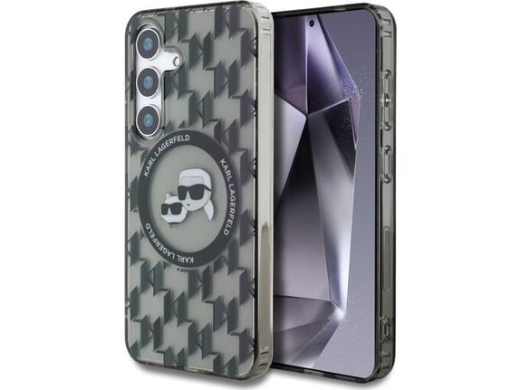 KARL LAGERFELD ovitek Monogram Heads za Samsung Galaxy S25 5G, črna, KLHMS25SHMCKMHK